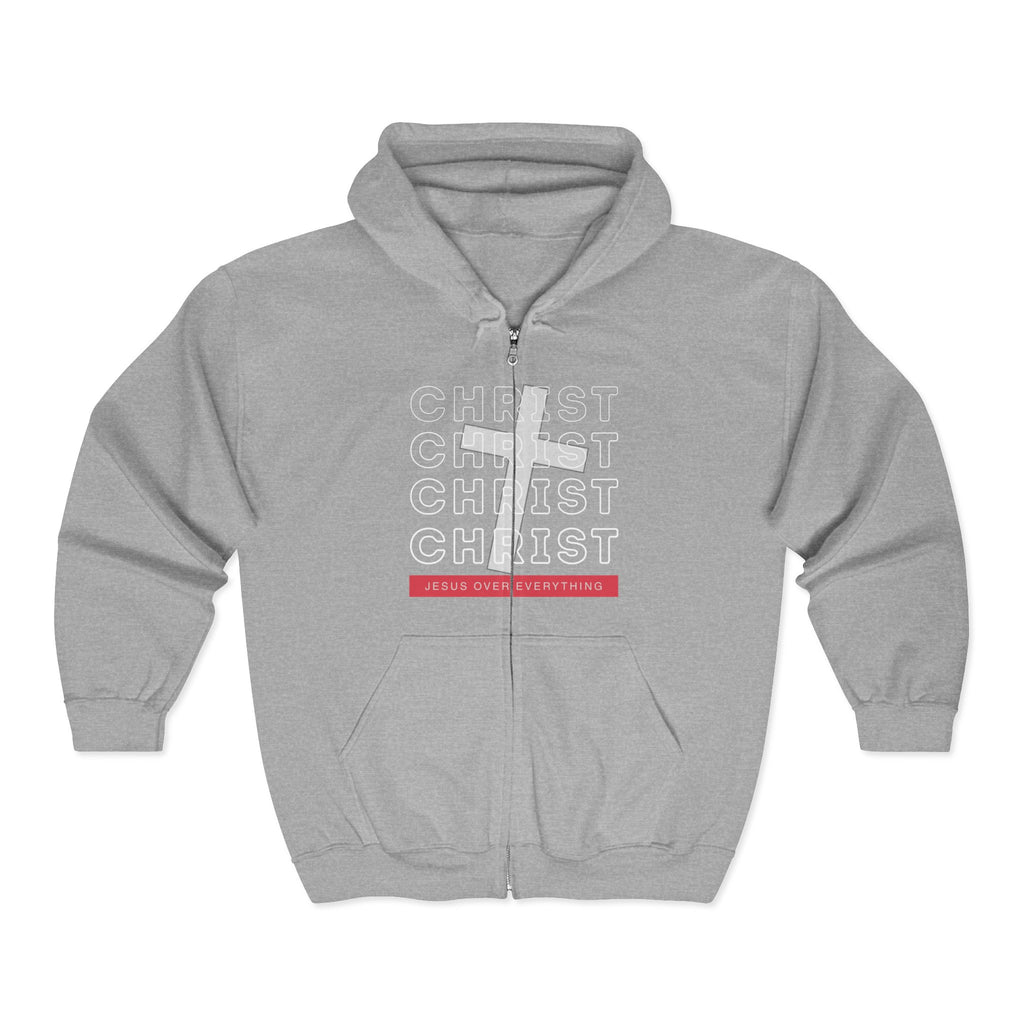 “Jesus Christ Over Everything” Zip-Up Hoodie