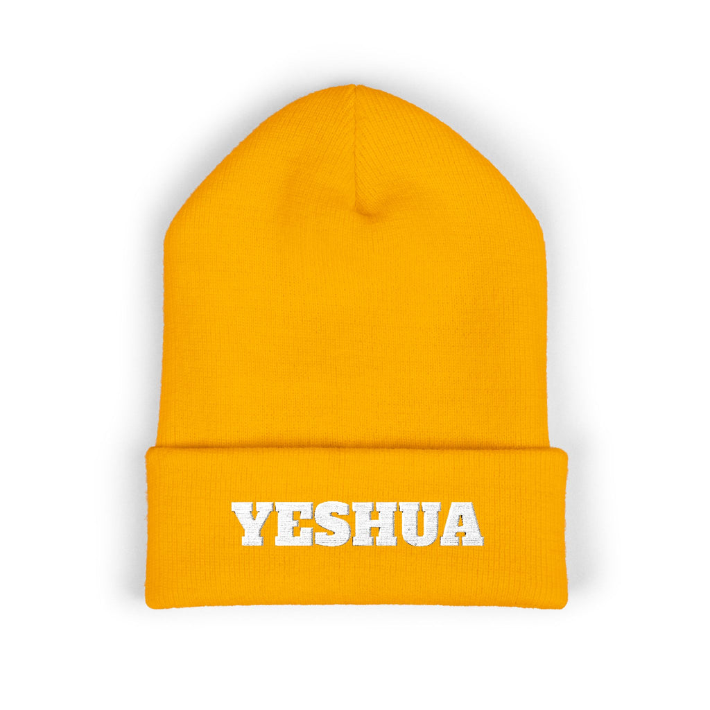 “YESHUA” Embroidered Cuffed Beanie