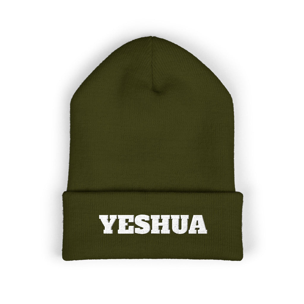 “YESHUA” Embroidered Cuffed Beanie