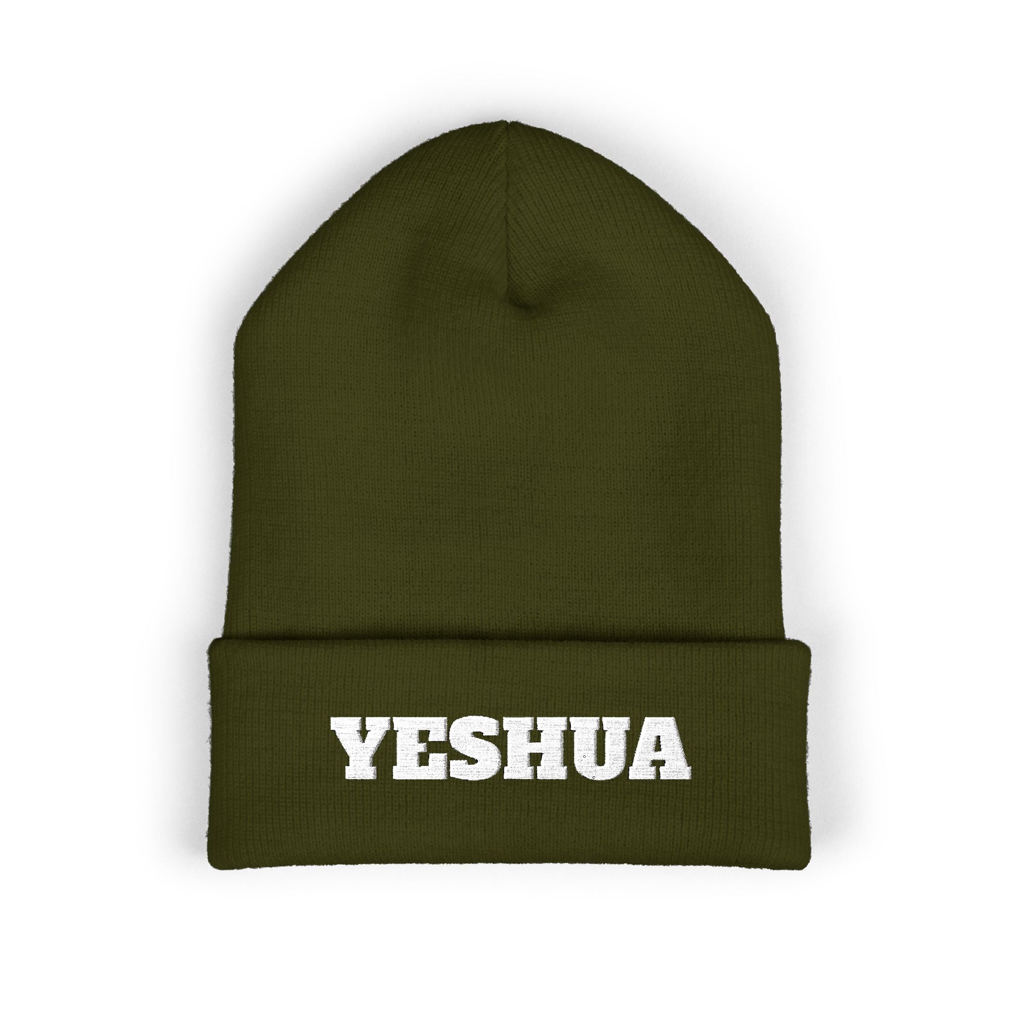 “YESHUA” Embroidered Cuffed Beanie