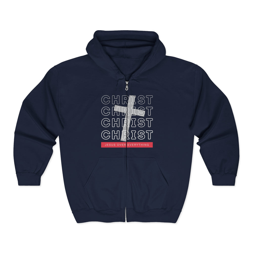“Jesus Christ Over Everything” Zip-Up Hoodie