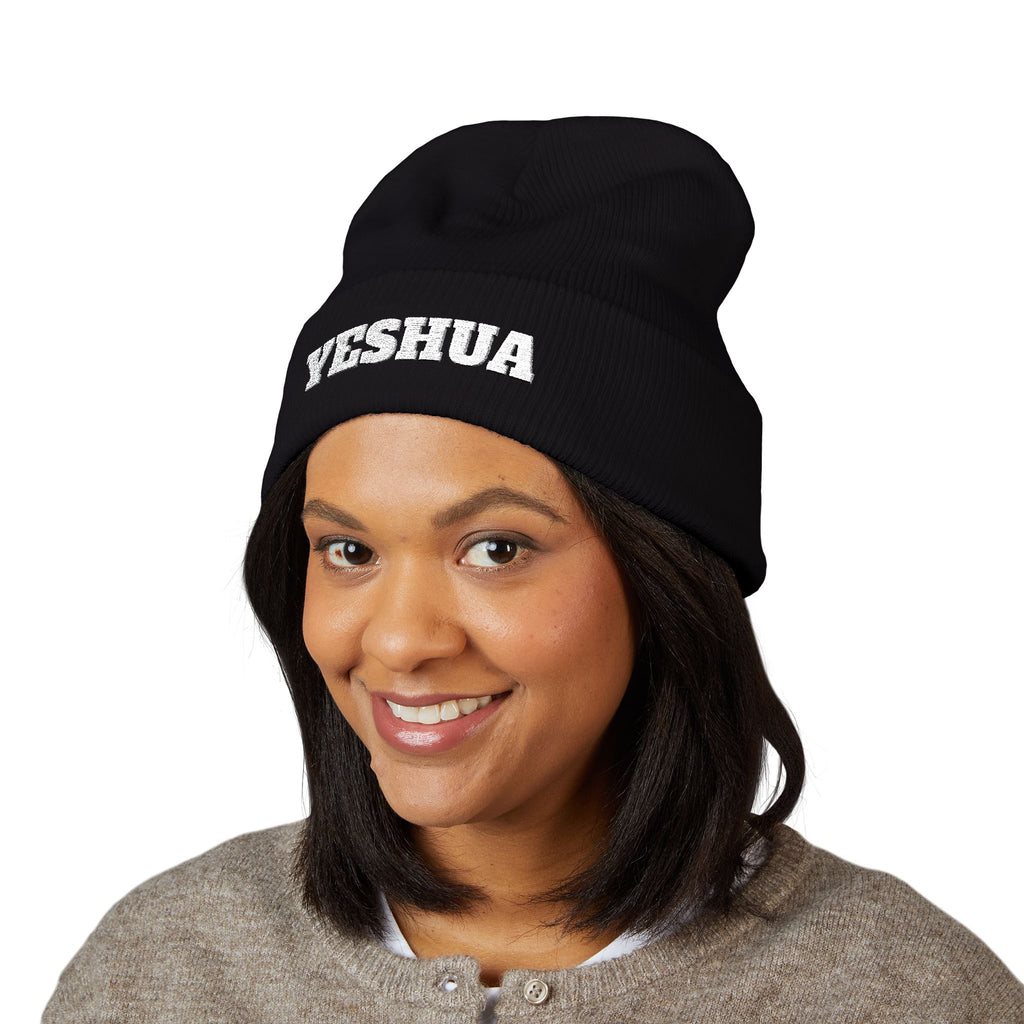 “YESHUA” Embroidered Cuffed Beanie