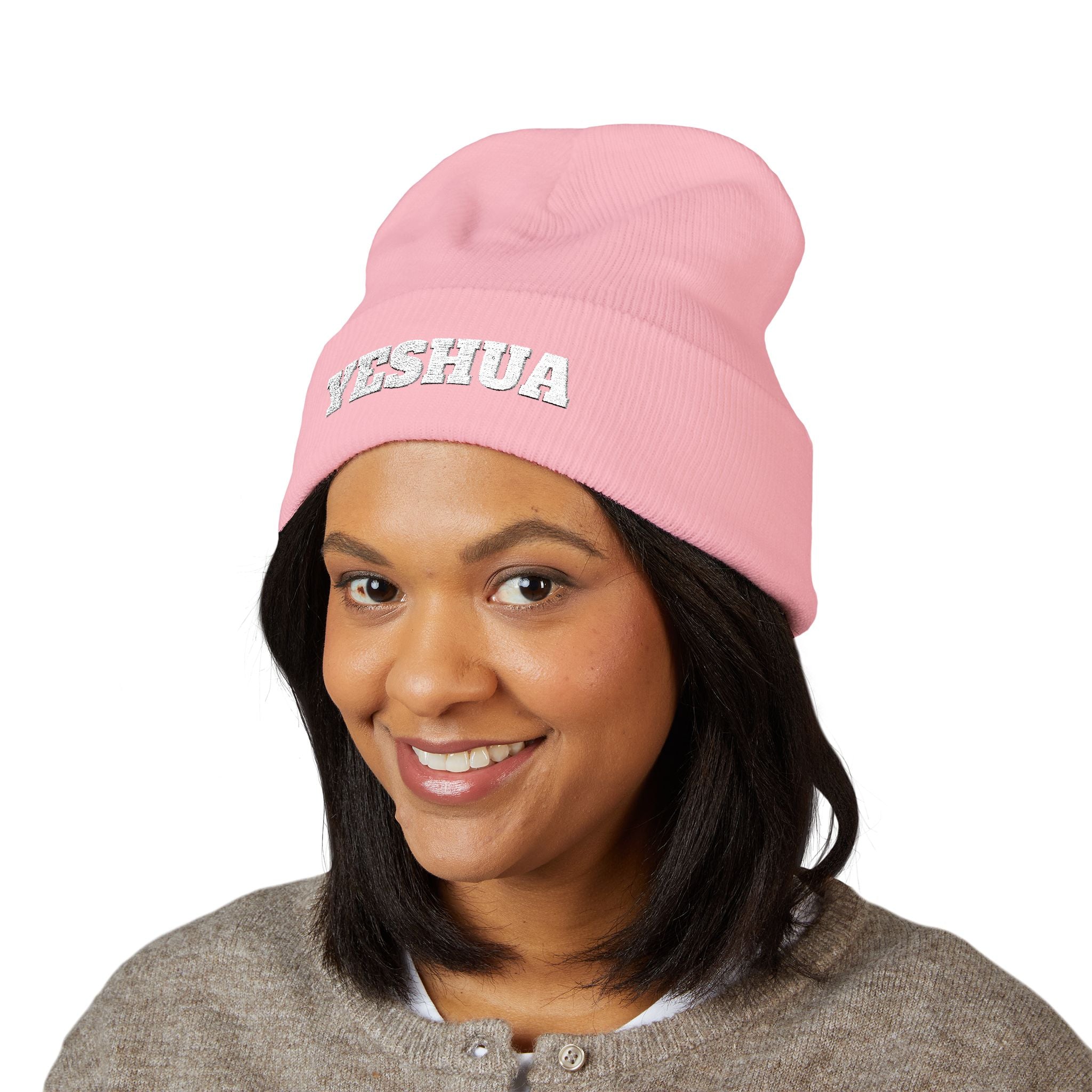 “YESHUA” Embroidered Cuffed Beanie