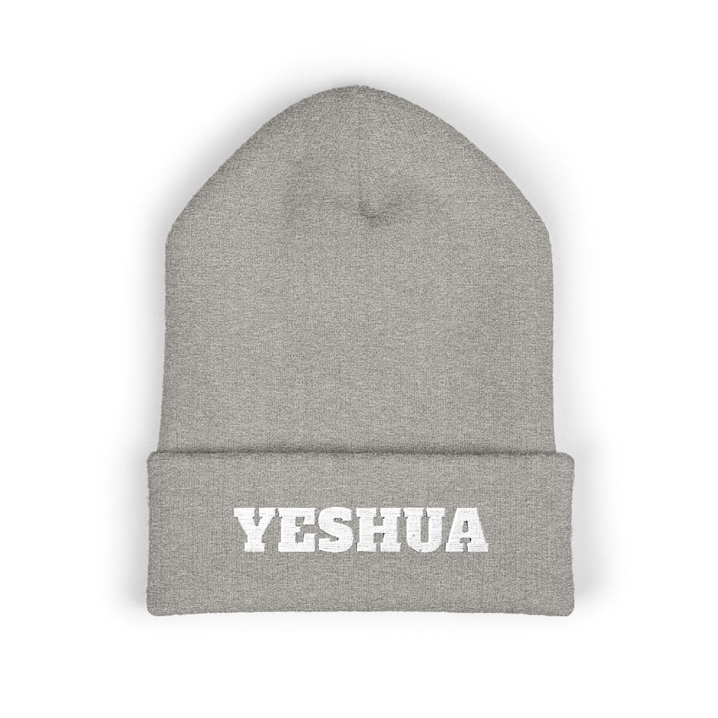 “YESHUA” Embroidered Cuffed Beanie