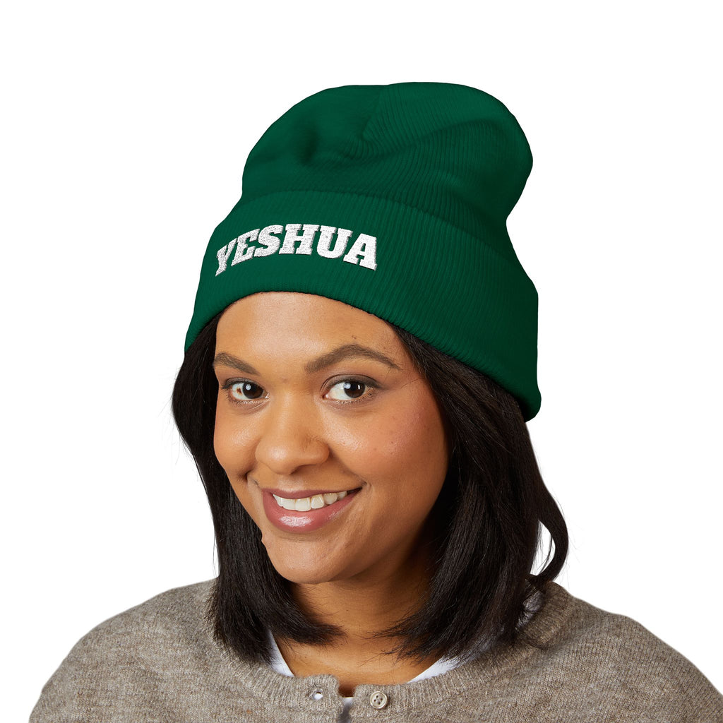 “YESHUA” Embroidered Cuffed Beanie