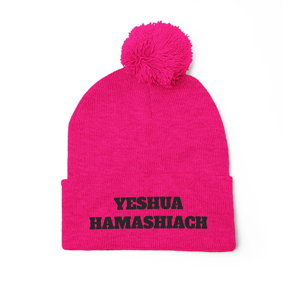 Yeshua Hamashiach Pom-Pom Knit Cap (Embroidery)