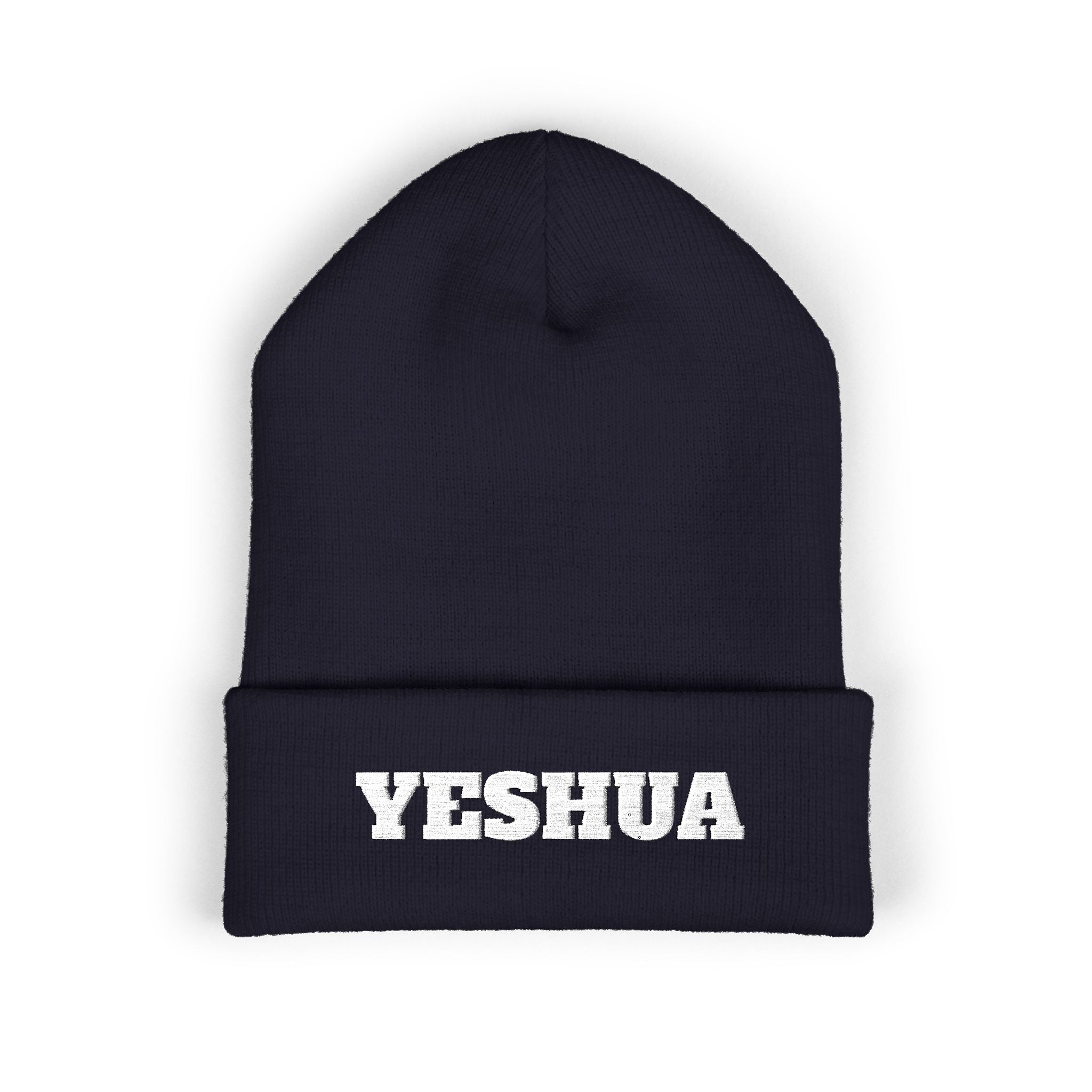 “YESHUA” Embroidered Cuffed Beanie