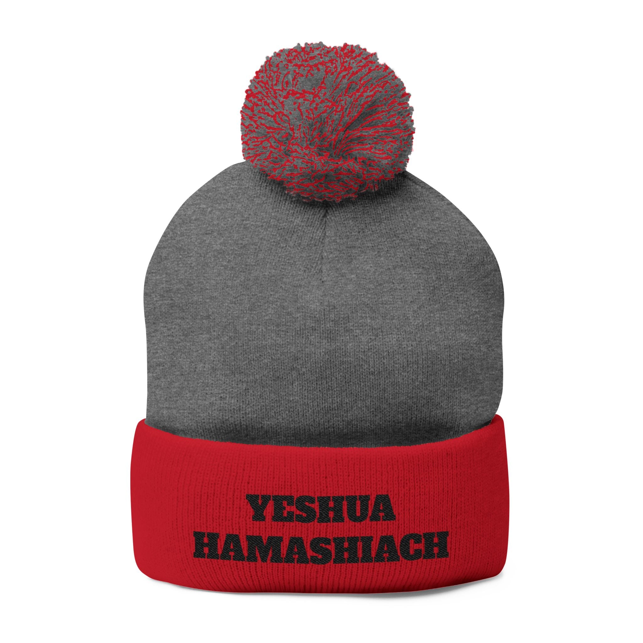 Yeshua Hamashiach Pom-Pom Knit Cap (Embroidery)