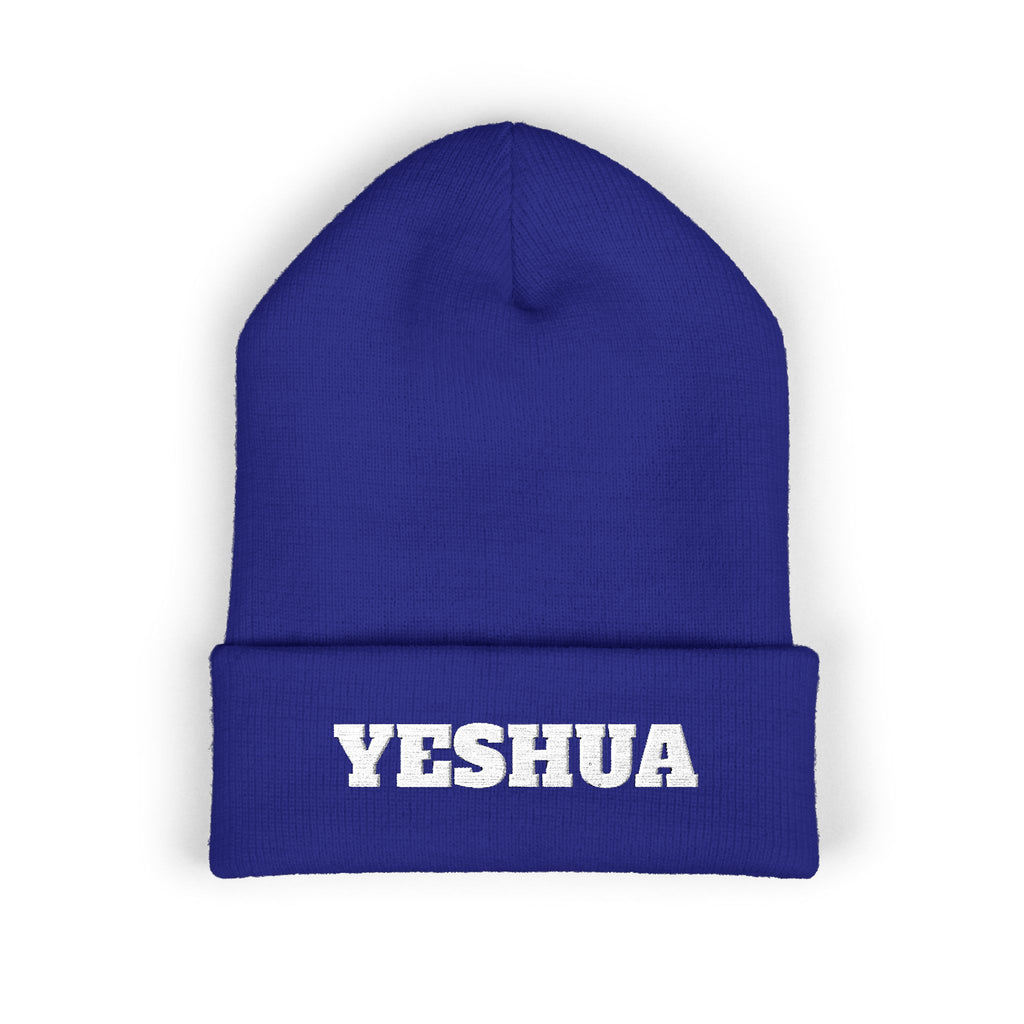 “YESHUA” Embroidered Cuffed Beanie