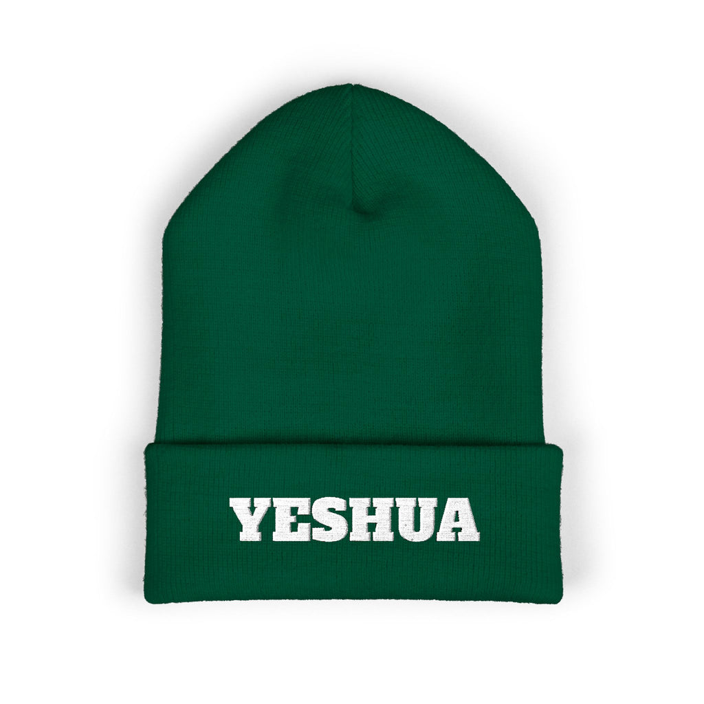 “YESHUA” Embroidered Cuffed Beanie