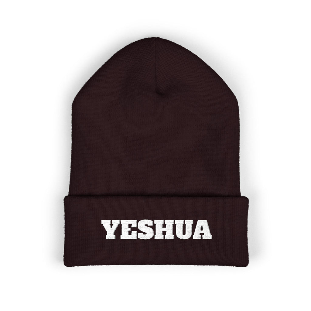 “YESHUA” Embroidered Cuffed Beanie